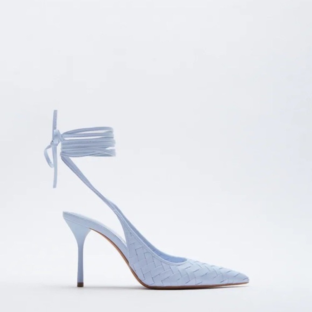 Zara Woven Heels with ankle strap Size 7